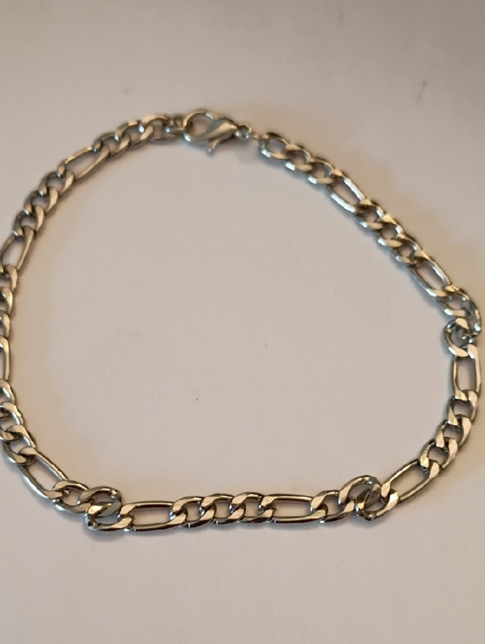 Men's Silver Figaro Chain Bracelet - Classic Link Design